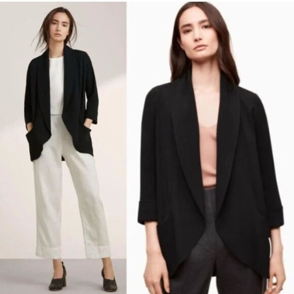 Aritzia Wilfred Chevalier Black Casual Blazer waterfall - Picture 1 of 6